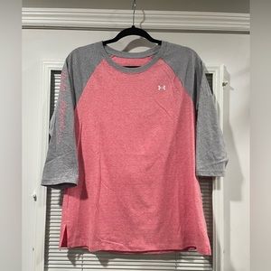 Under Armour 3/4 sleeve pink/gray size M women’s